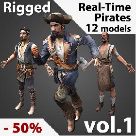 Real-Time Rigged Pirates Collection Vol. 1